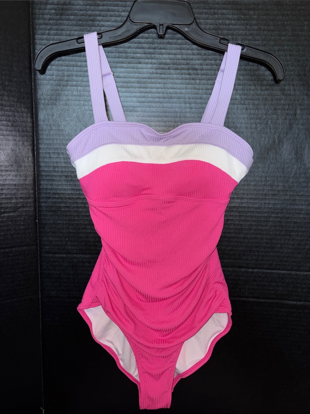 Women’s Colorblock One-Piece Swimsuit in Hot Pink and Lavender